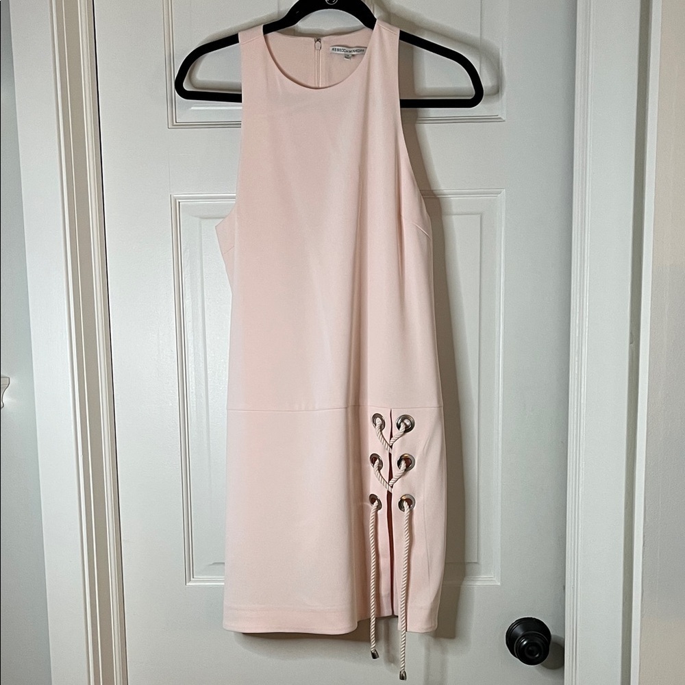 Rebecca Minkoff Blush Pink Silva Mini Dress w/ Rope & Hardware Details - Size 4